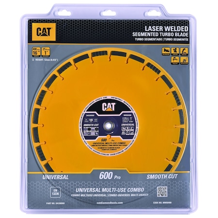 Caterpillar 600 Pro Universal Multi Material Laser Welded Diamond Blade 16-In - 400mm DA33059U